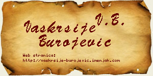 Vaskrsije Burojević vizit kartica
